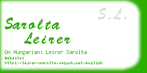 sarolta leirer business card